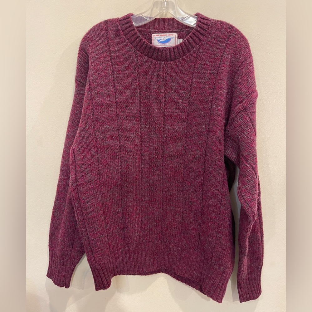Bar Harbor Knits from Maine Crewneck Sweater Shetland Wool Blend